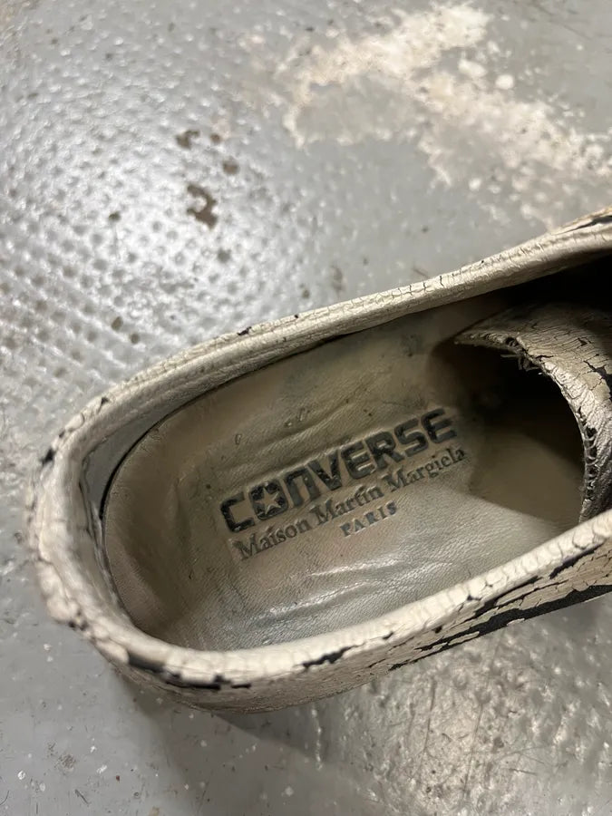 Maison Margiela x Converse White Cracked Painted Low Shoes OHNDXYq 9