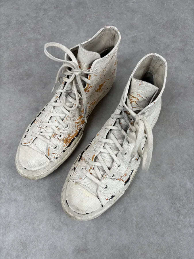 Maison Margiela x Converse White Painted Sneakers GEbOIXO 2