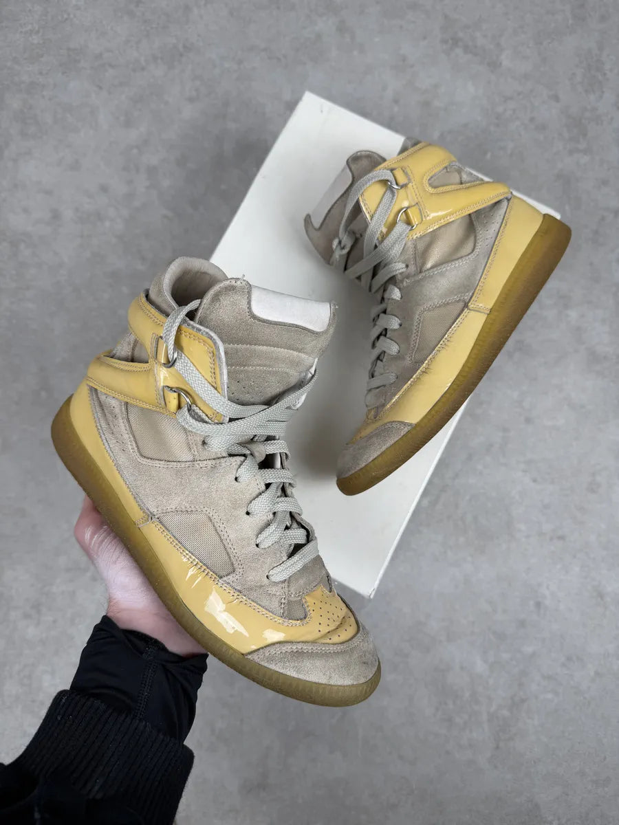 Maison Margiela Yellow & Grey High Suede Leather Sneakers TDWnAeK 0