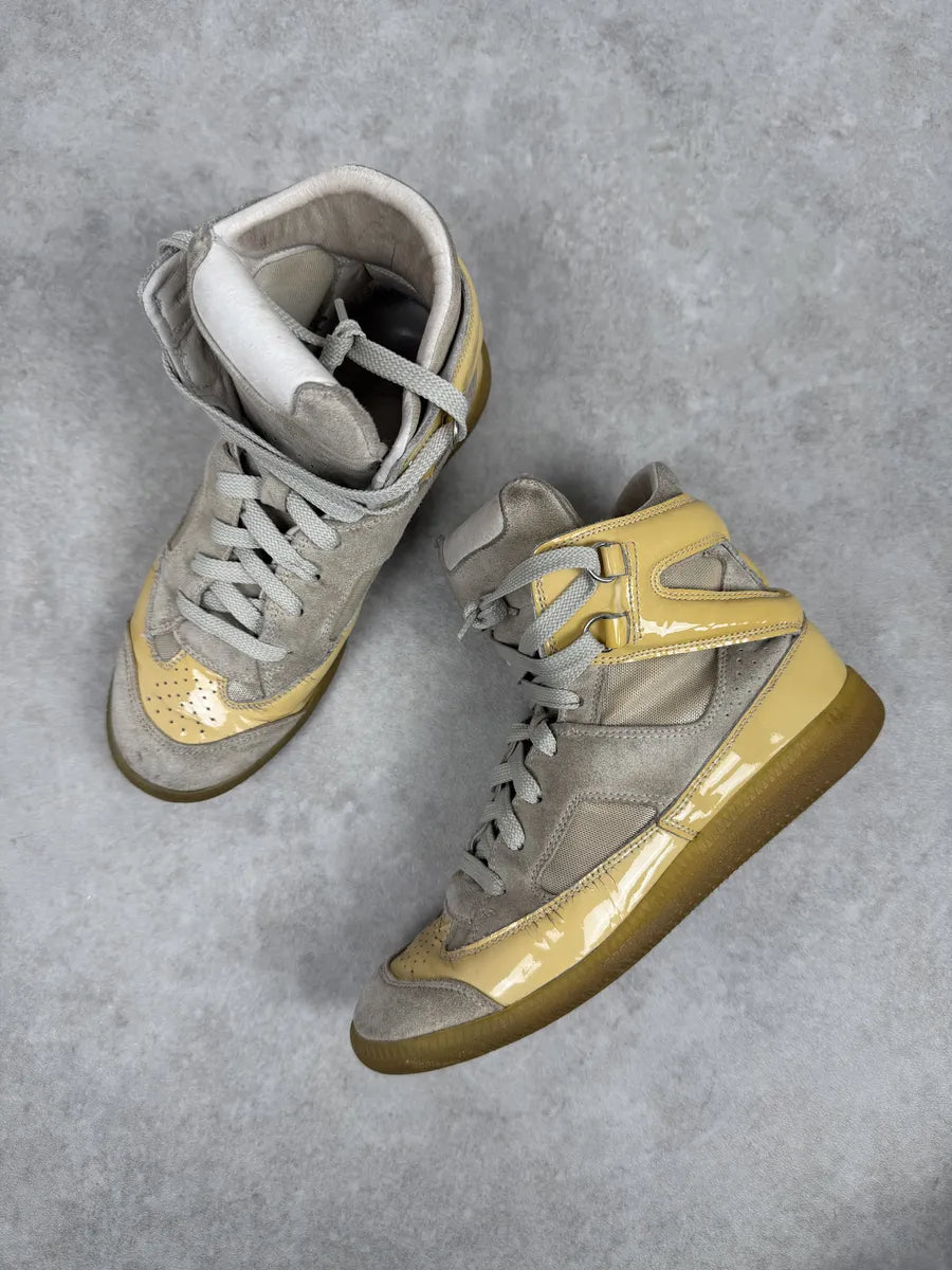 Maison Margiela Yellow & Grey High Suede Leather Sneakers TDWnAeK 1