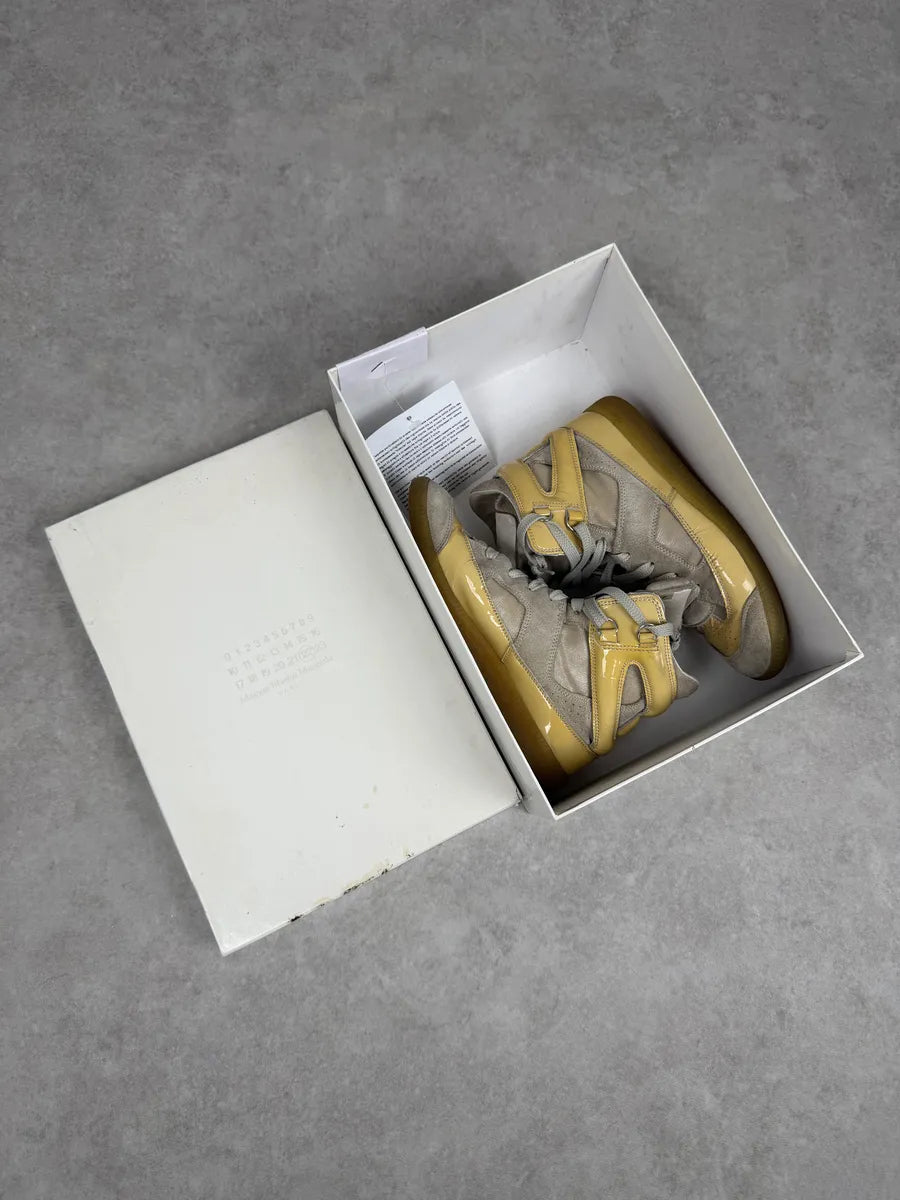 Maison Margiela Yellow & Grey High Suede Leather Sneakers TDWnAeK 3