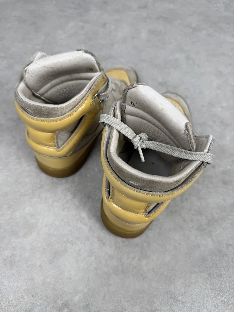 Maison Margiela Yellow & Grey High Suede Leather Sneakers TDWnAeK 4