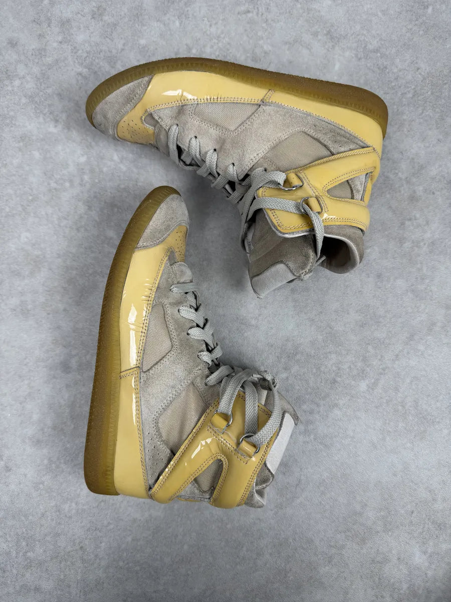 Maison Margiela Yellow & Grey High Suede Leather Sneakers TDWnAeK 6