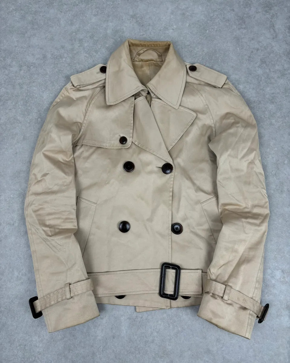SS2009 Maison Martin Margiela Beige Classic Cropped Trench Jacket EMmXnuw 0
