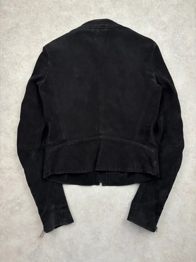 AW2008 Maison Martin Margiela Black Suede 5 Zip Leather Jacket MAgehkR 4