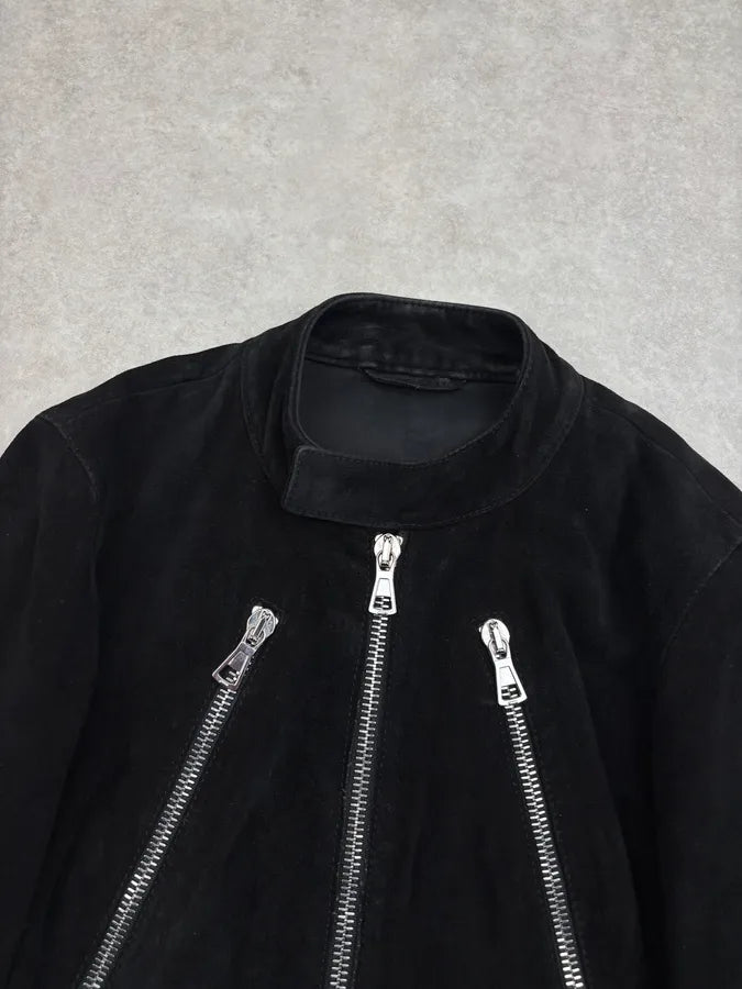 AW2008 Maison Martin Margiela Black Suede 5 Zip Leather Jacket MAgehkR 3