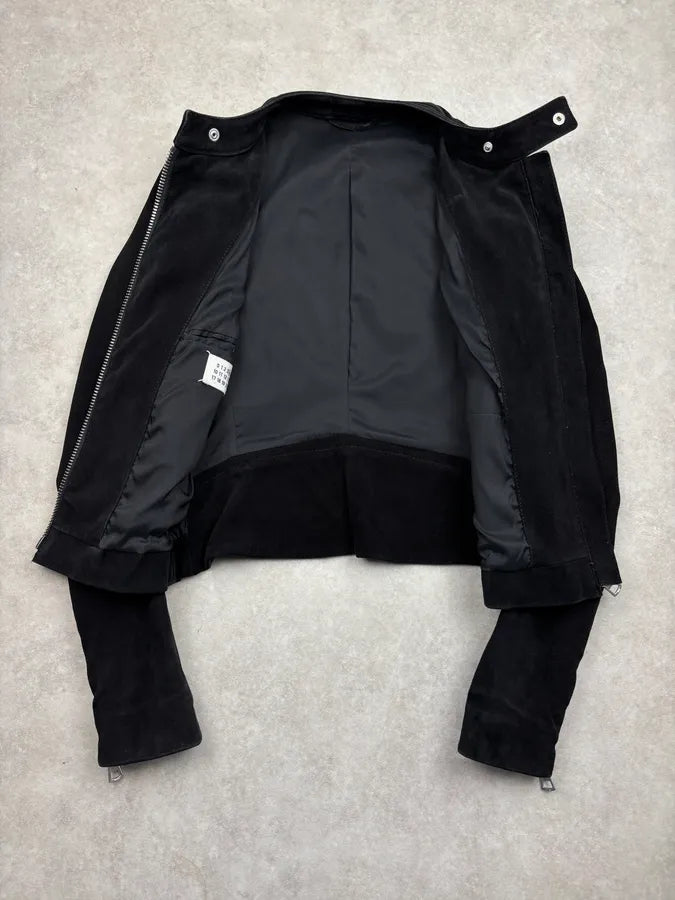 AW2008 Maison Martin Margiela Black Suede 5 Zip Leather Jacket MAgehkR 6