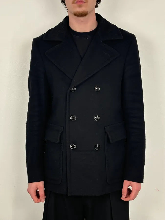AW2012 Maison Margiela Black Classy Wool Peacoat XdSkcgz 0
