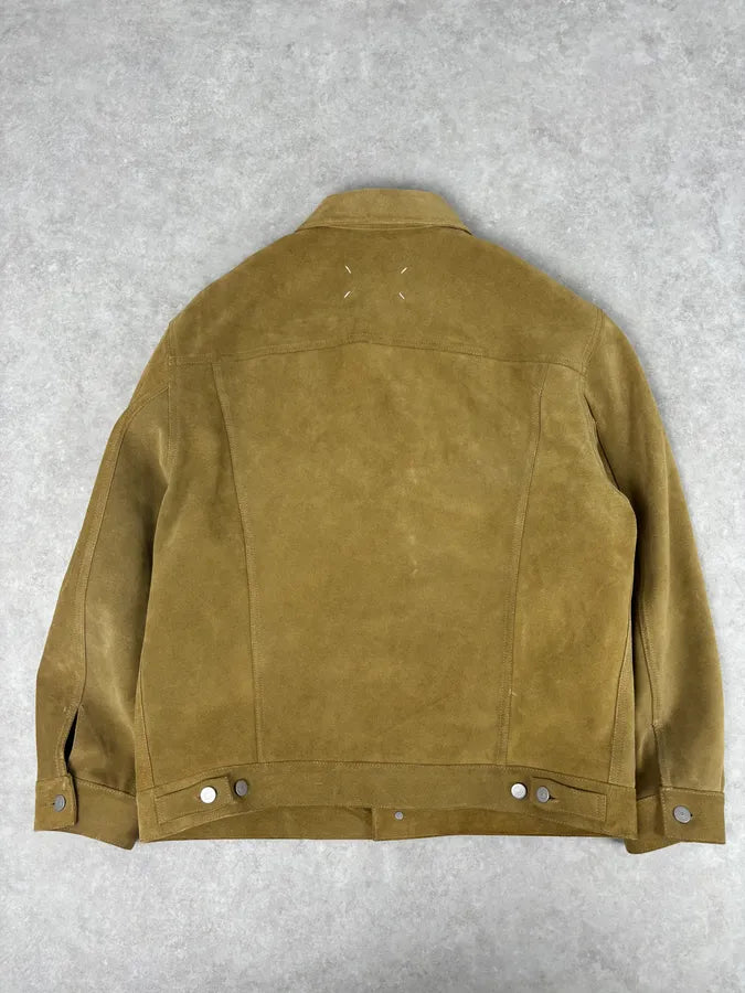 SS2020 Maison Margiela Beige Suede Trucker Jacket pzlddxy 5
