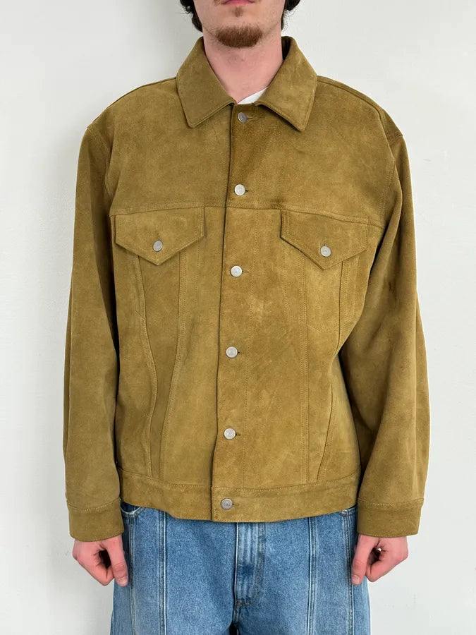 SS2020 Maison Margiela Beige Suede Trucker Jacket pzlddxy 1