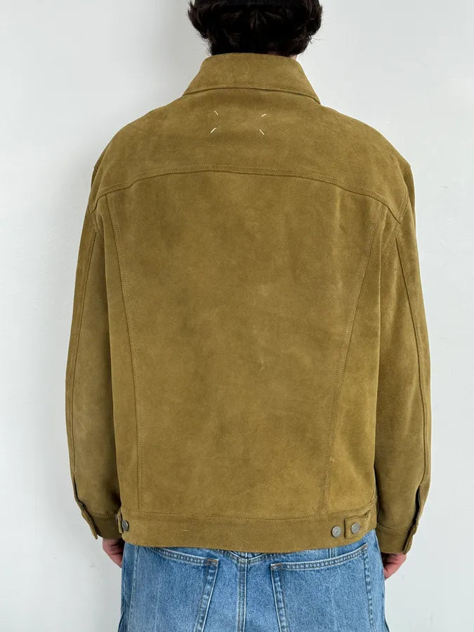 SS2020 Maison Margiela Beige Suede Trucker Jacket pzlddxy 2