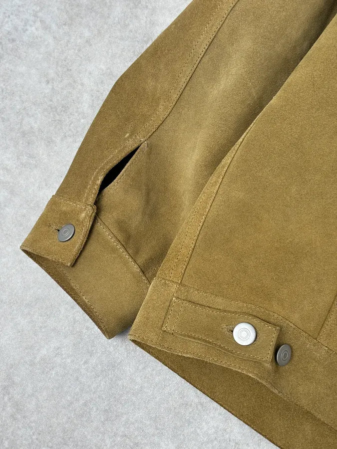SS2020 Maison Margiela Beige Suede Trucker Jacket pzlddxy 8