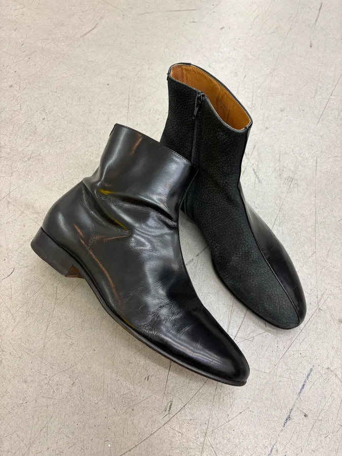 Maison Martin Margiela Black Hybrid Leather Ankle Boots BGgvHRf 4