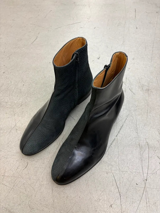 Maison Martin Margiela Black Hybrid Leather Ankle Boots BGgvHRf 2
