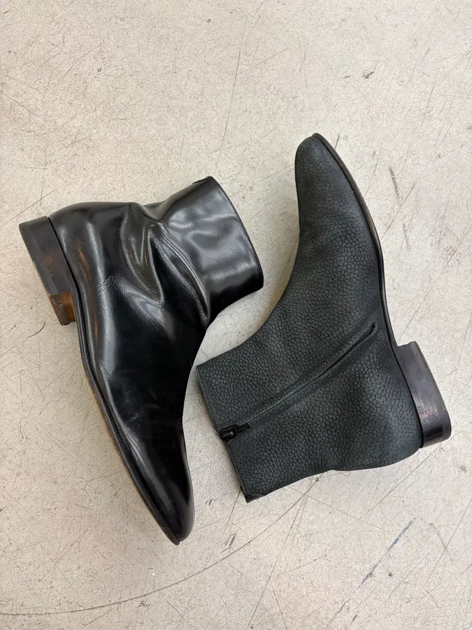 Maison Martin Margiela Black Hybrid Leather Ankle Boots BGgvHRf 5