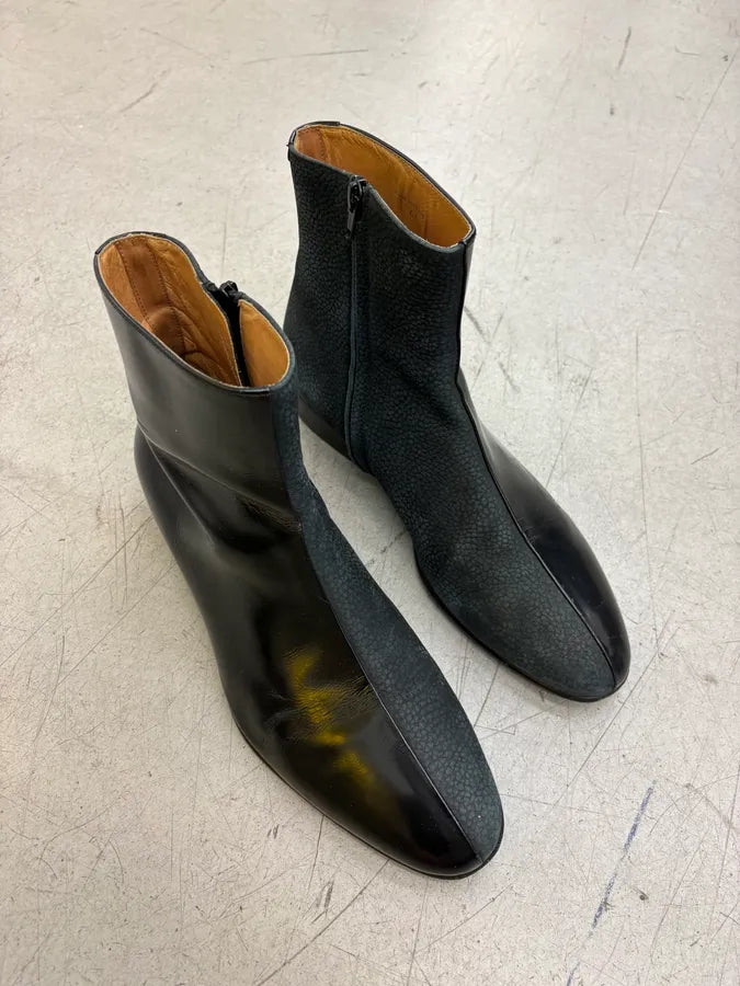 Maison Martin Margiela Black Hybrid Leather Ankle Boots BGgvHRf 3