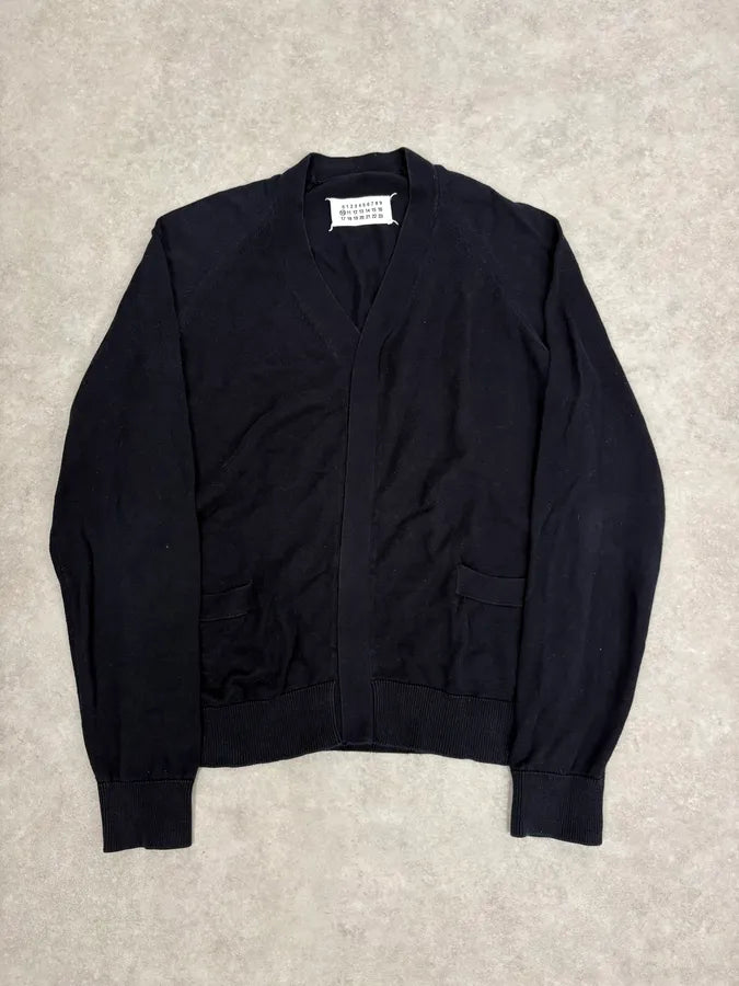 SS2008 Maison Martin Margiela Navy V-Neck Cardigan Sweater AbuzVhM 0