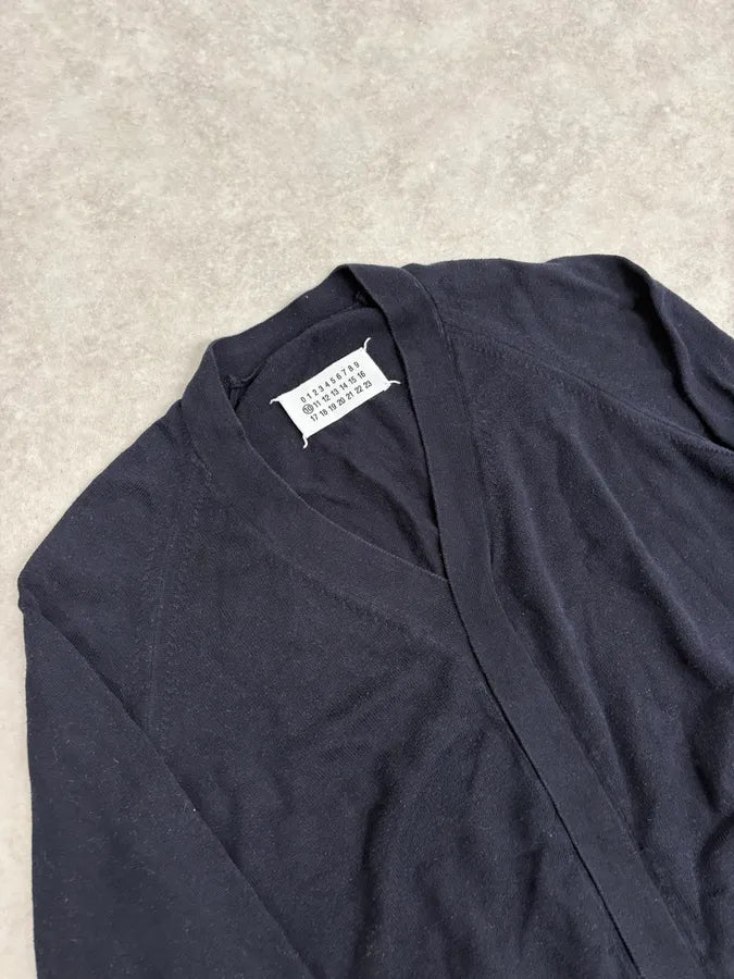 SS2008 Maison Martin Margiela Navy V-Neck Cardigan Sweater AbuzVhM 4