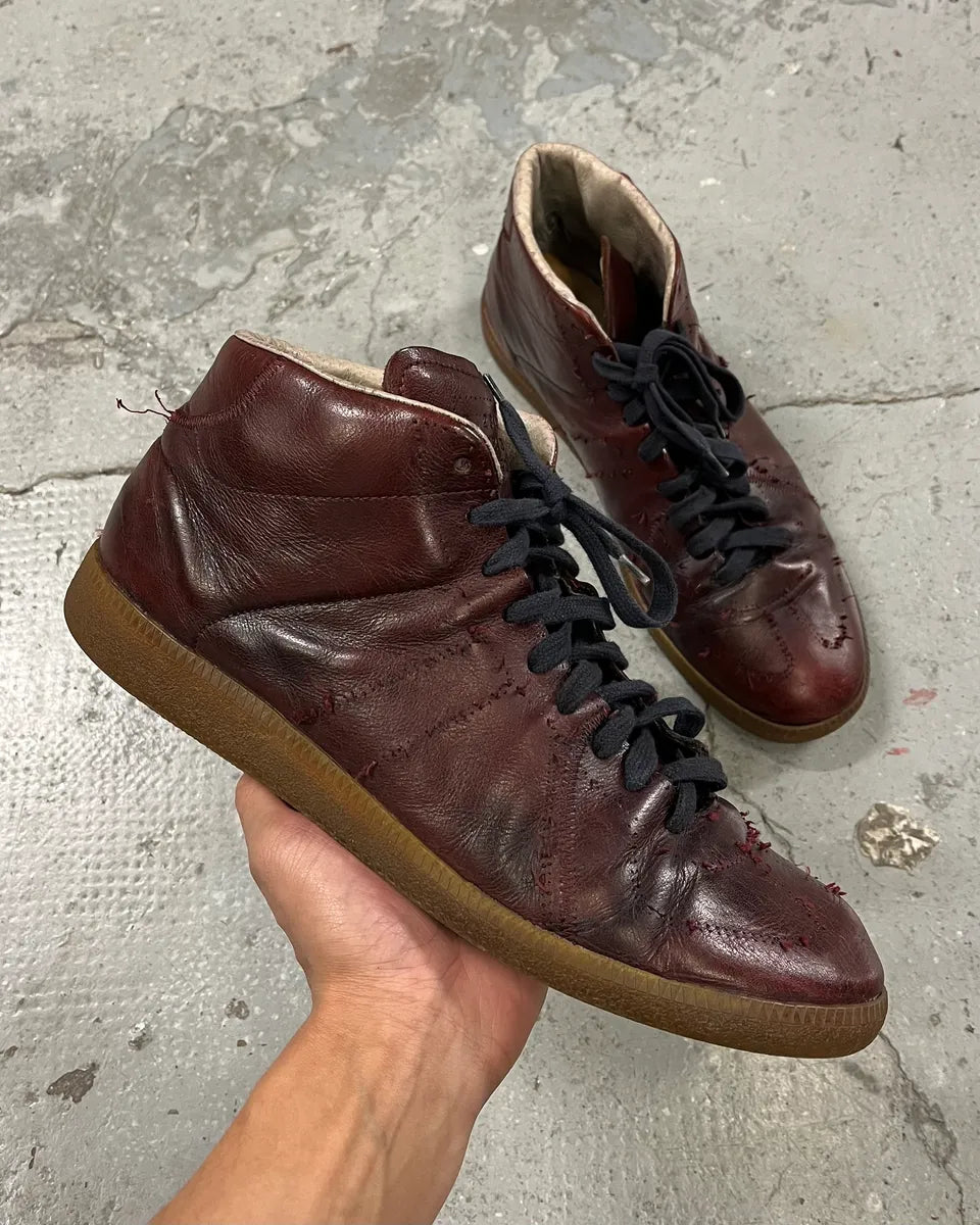 Maison Martin Margiela Replica High Burgundy Leather Gum Shoes (44eu/us10) mtNZIOO 0