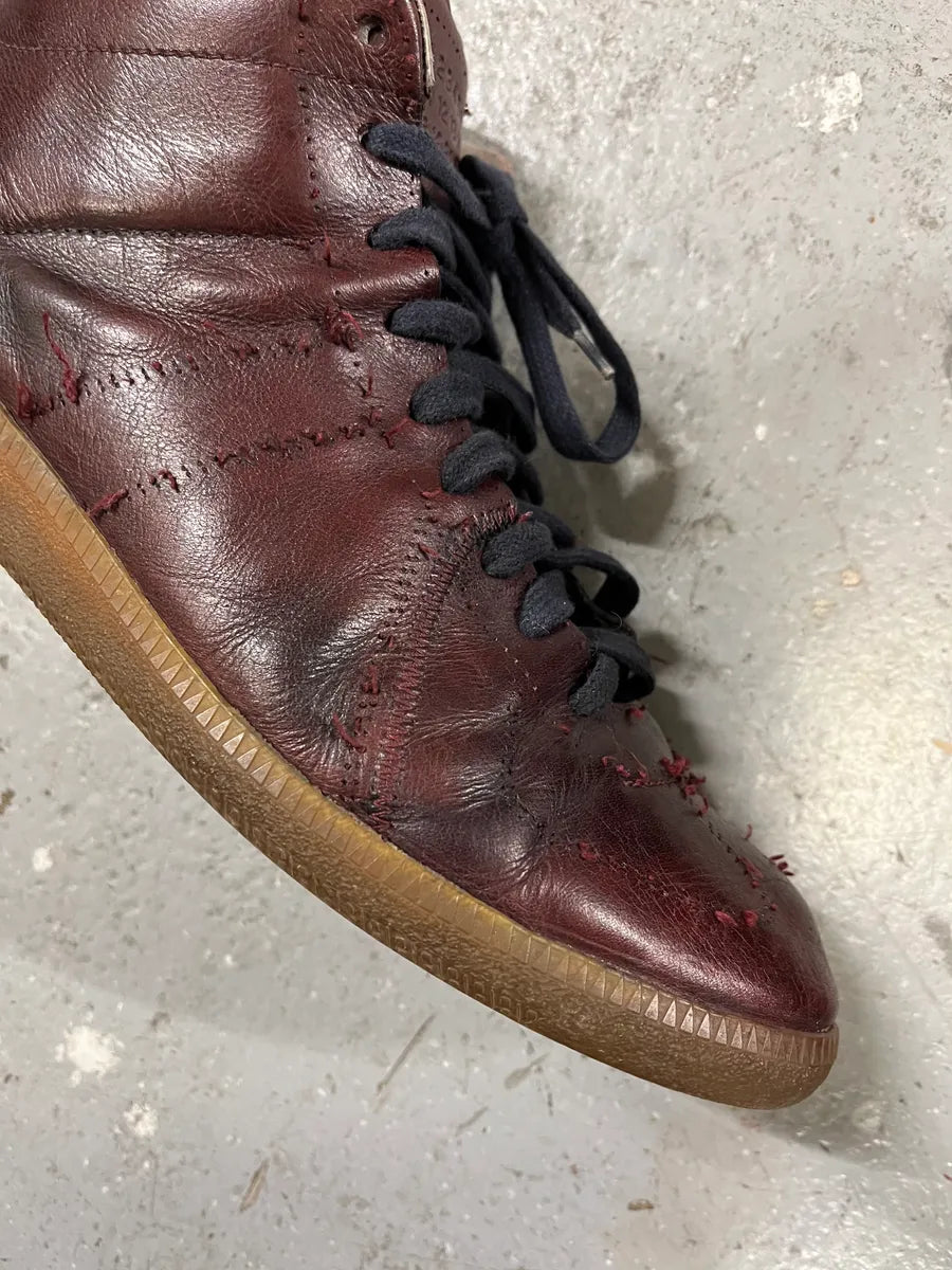 Maison Martin Margiela Replica High Burgundy Leather Gum Shoes (44eu/us10) mtNZIOO 3