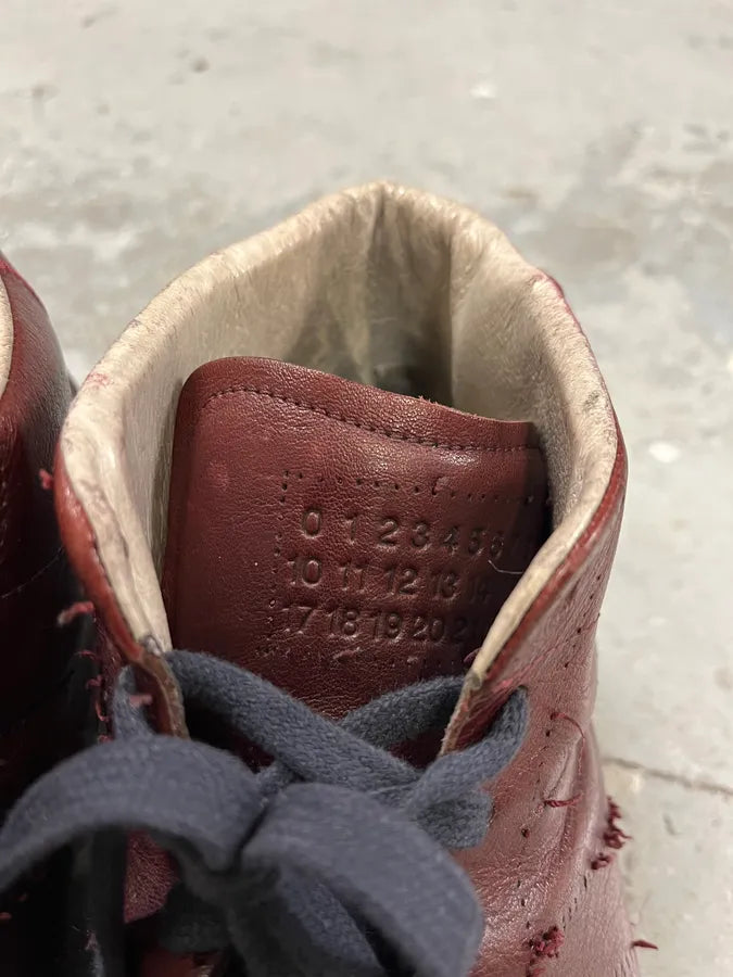 Maison Martin Margiela Replica High Burgundy Leather Gum Shoes (44eu/us10) mtNZIOO 7