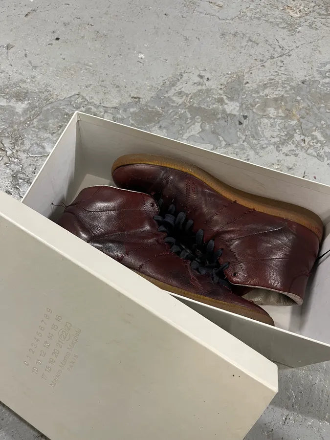 Maison Martin Margiela Replica High Burgundy Leather Gum Shoes (44eu/us10) mtNZIOO 8