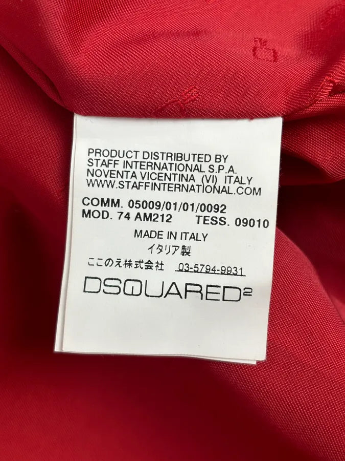 AW2009 Dsquared2 Red Leather Fur Collar Jacket KecpIBO 9