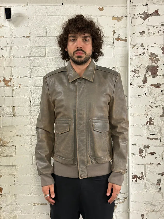 AW2011 Marc Jacobs Eroded Grey Leather Jacket wdLMvBC 1