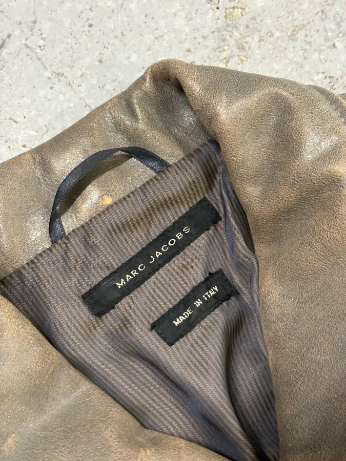 AW2011 Marc Jacobs Eroded Grey Leather Jacket wdLMvBC 7