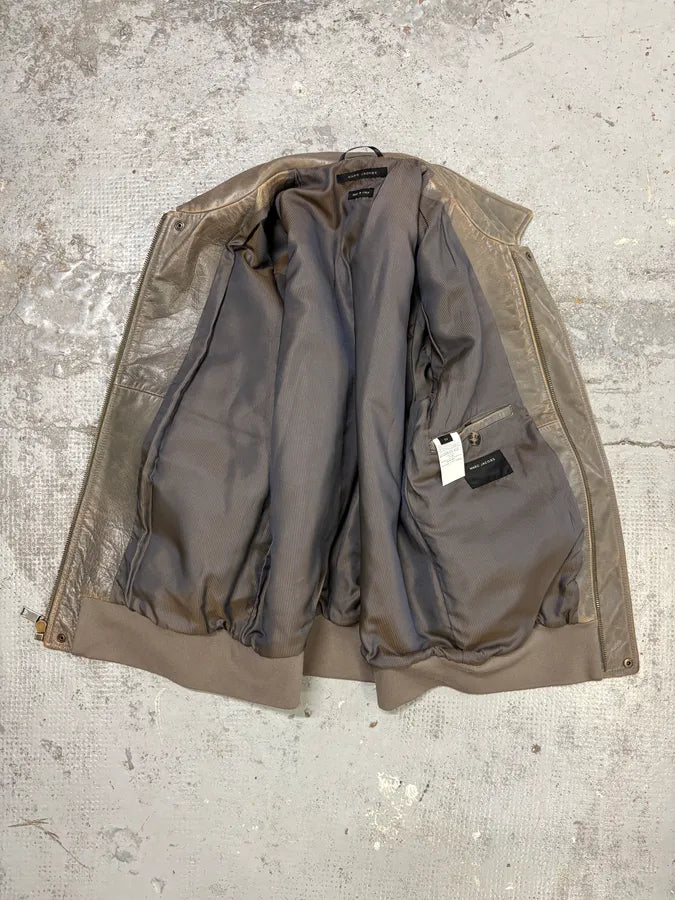 AW2011 Marc Jacobs Eroded Grey Leather Jacket wdLMvBC 6