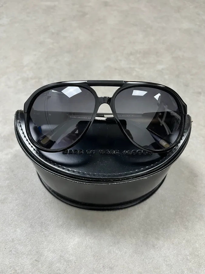 Marc Jacobs Black Aviator Sunglasses Acetate Metal Bridge tsZlPvV 0
