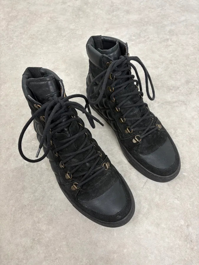 Marc Jacobs Black Quilted High-Top Leather Sneaker xSImCzO 3