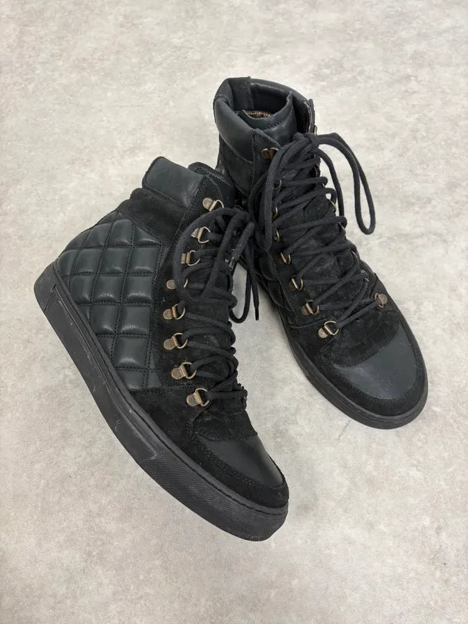 Marc Jacobs Black Quilted High-Top Leather Sneaker xSImCzO 4