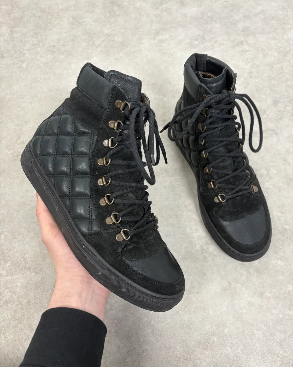 Marc Jacobs Black Quilted High-Top Leather Sneaker xSImCzO 0