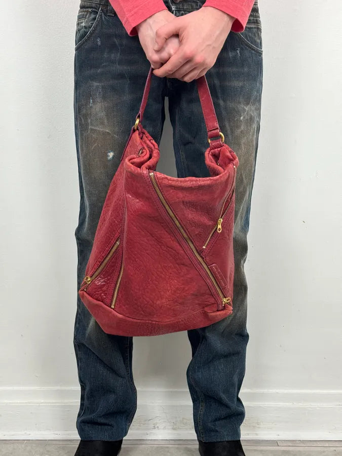 Marc Jacobs Red Leather  Multi-Zip Shoulder Bag ZwaoQgR 2