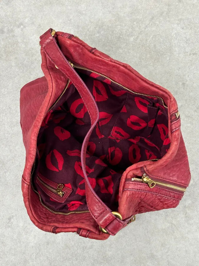Marc Jacobs Red Leather  Multi-Zip Shoulder Bag ZwaoQgR 11