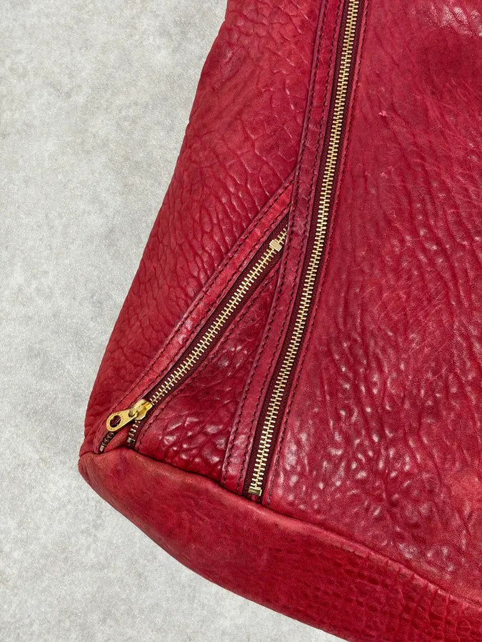 Marc Jacobs Red Leather  Multi-Zip Shoulder Bag ZwaoQgR 9