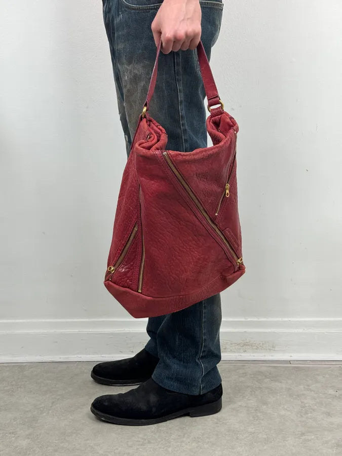 Marc Jacobs Red Leather  Multi-Zip Shoulder Bag ZwaoQgR 1