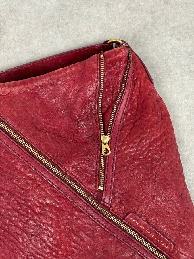 Marc Jacobs Red Leather  Multi-Zip Shoulder Bag ZwaoQgR 3