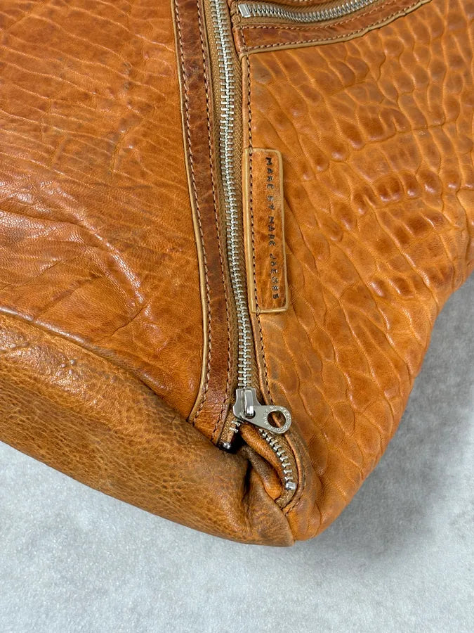 Marc Jacobs Orange Grained Leather Avant-Garde Multi Zips Handle Bag RUarxNH 12