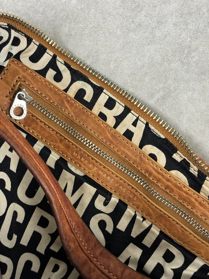 Marc Jacobs Orange Grained Leather Avant-Garde Multi Zips Handle Bag RUarxNH 14