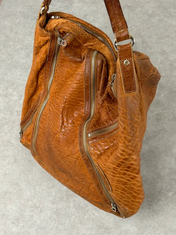 Marc Jacobs Orange Grained Leather Avant-Garde Multi Zips Handle Bag RUarxNH 10