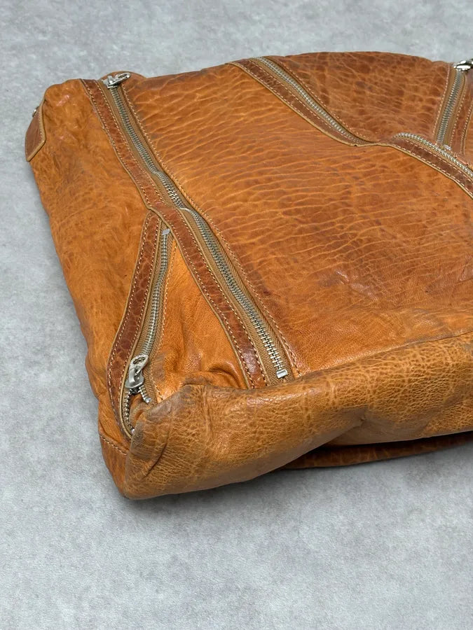 Marc Jacobs Orange Grained Leather Avant-Garde Multi Zips Handle Bag RUarxNH 13