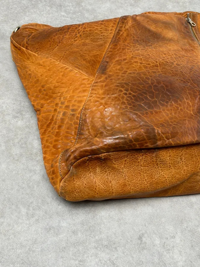 Marc Jacobs Orange Grained Leather Avant-Garde Multi Zips Handle Bag RUarxNH 11
