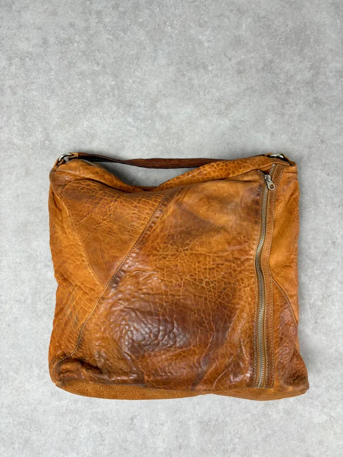 Marc Jacobs Orange Grained Leather Avant-Garde Multi Zips Handle Bag RUarxNH 5