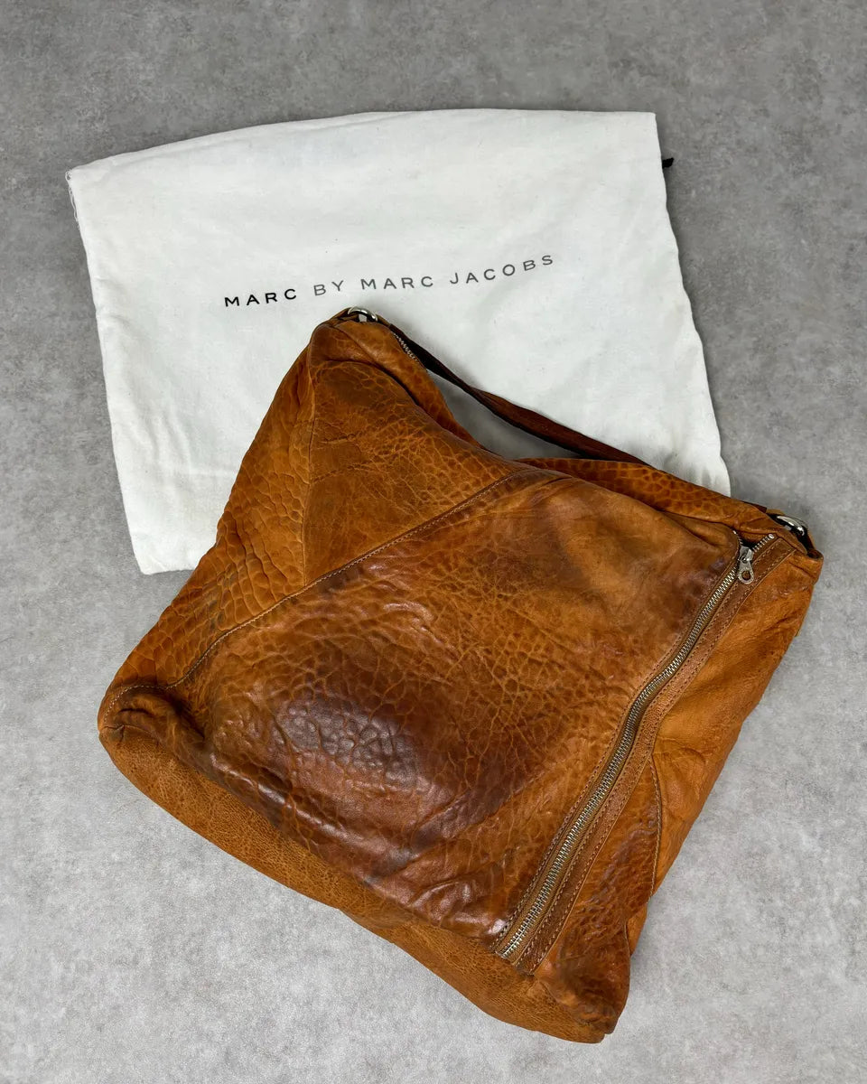Marc Jacobs Orange Grained Leather Avant-Garde Multi Zips Handle Bag RUarxNH 3