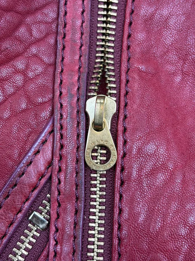 Marc Jacobs Burgundy Leather Multi Zips Hobo Bag RWWRswr 7