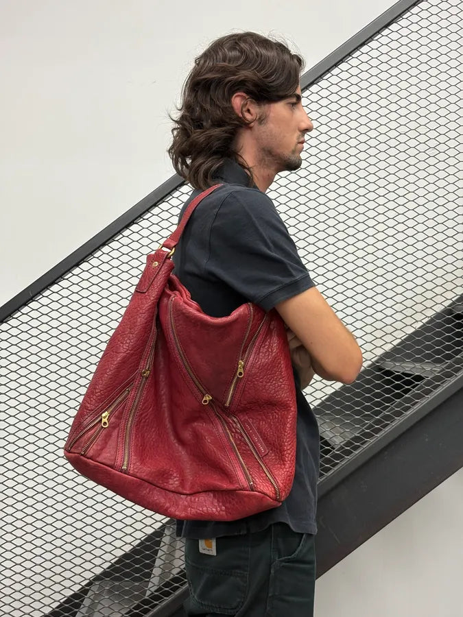 Marc Jacobs Burgundy Leather Multi Zips Hobo Bag RWWRswr 2
