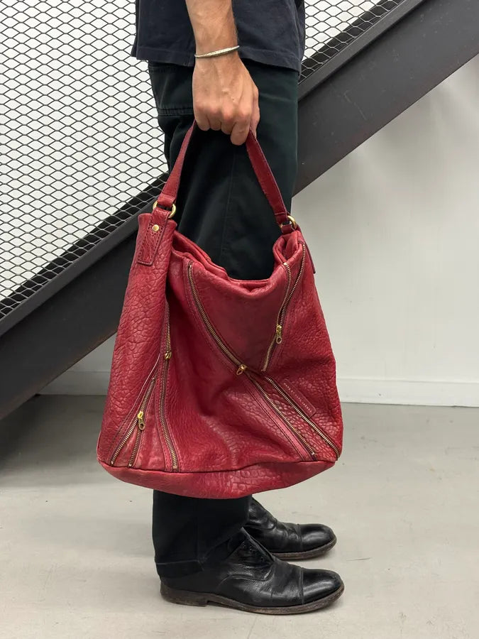 Marc Jacobs Burgundy Leather Multi Zips Hobo Bag RWWRswr 1