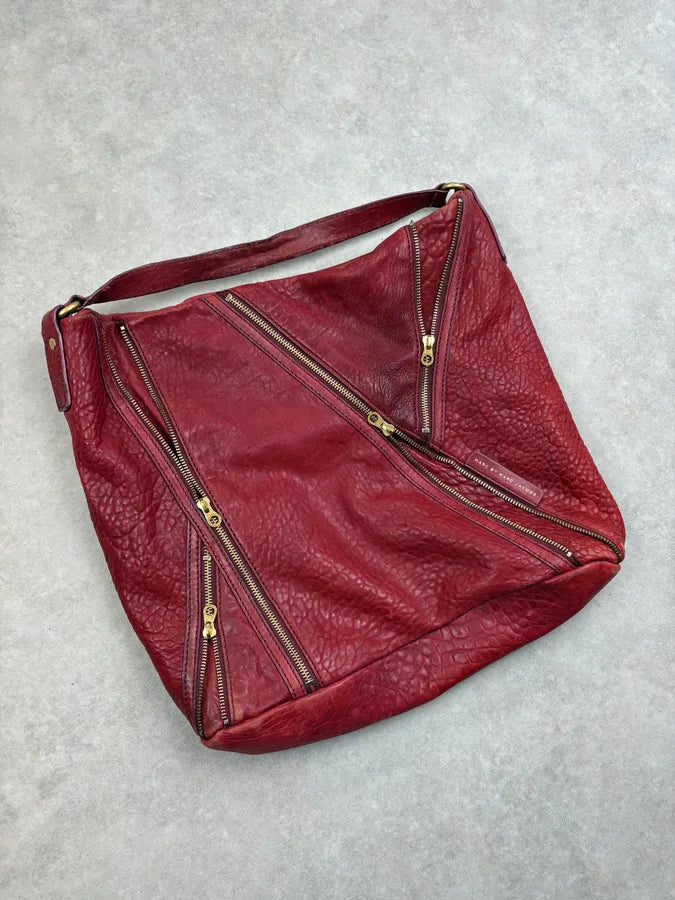 Marc Jacobs Burgundy Leather Multi Zips Hobo Bag RWWRswr 3